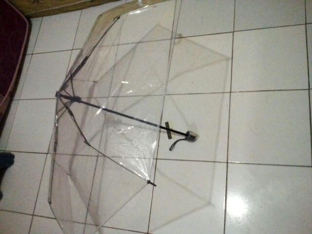 Unik [free Dus + Bubble] Payung Lipat Transparan  Grc  Bening Korea Jepang Berkualitas