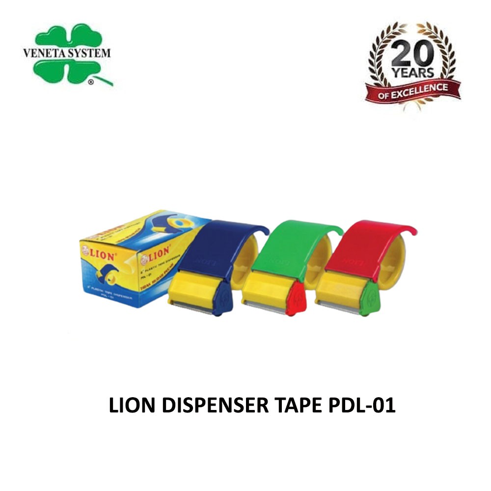 Lion Plastic Tape Dispenser PDL-01 / Cutter Pemotong Lakban Bahan Plastik