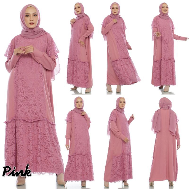 SAFA - SAVA MAXI / DRESS JUMBO / GAMIS BIG SIZE / LONG DRESS MUSLIM - BAHAN IT CREPE MIX BRUKAT - BAJU LEBARA