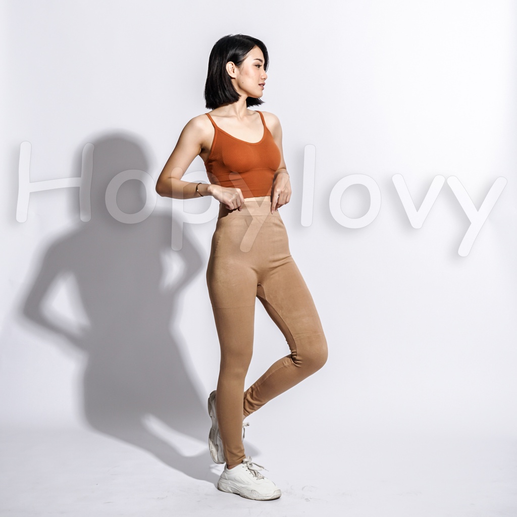 HOPYLOVY - Legging Wanita Polos Bahan Spandek