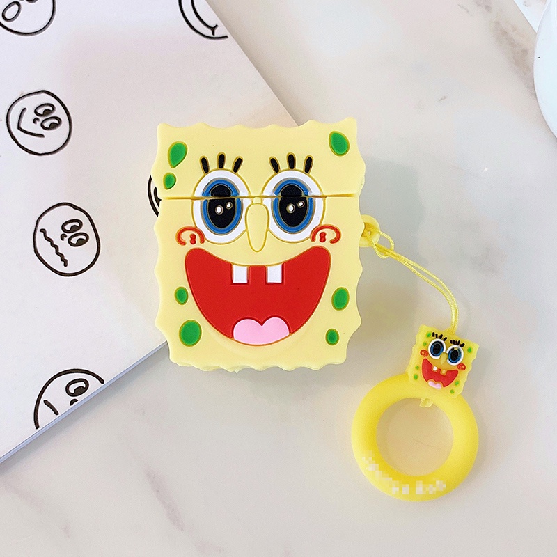 【COD】 Cover Protector  Airpod Case  / Casing Airpods 2 / Case Airpods 2 /airpods Macaron / Airpods Gen 2 / Casing Airpods  /softcase Airpods /headset Bluetooth-Spongebob