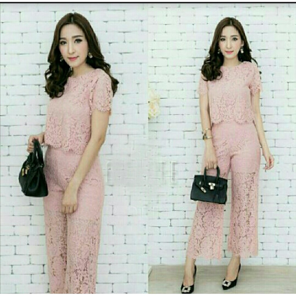 FWG - STELAN KULOT BRUKAT / SETELAN / SETELAN BRUKAT KOREA / SETELAN WANITA / BAJU DAN CELANA