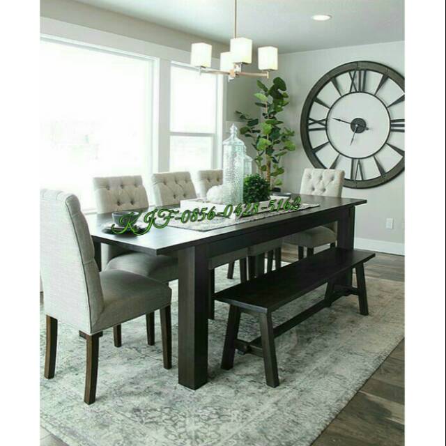 Meja makan minimalis modern set 8 orang meja makan minimalis