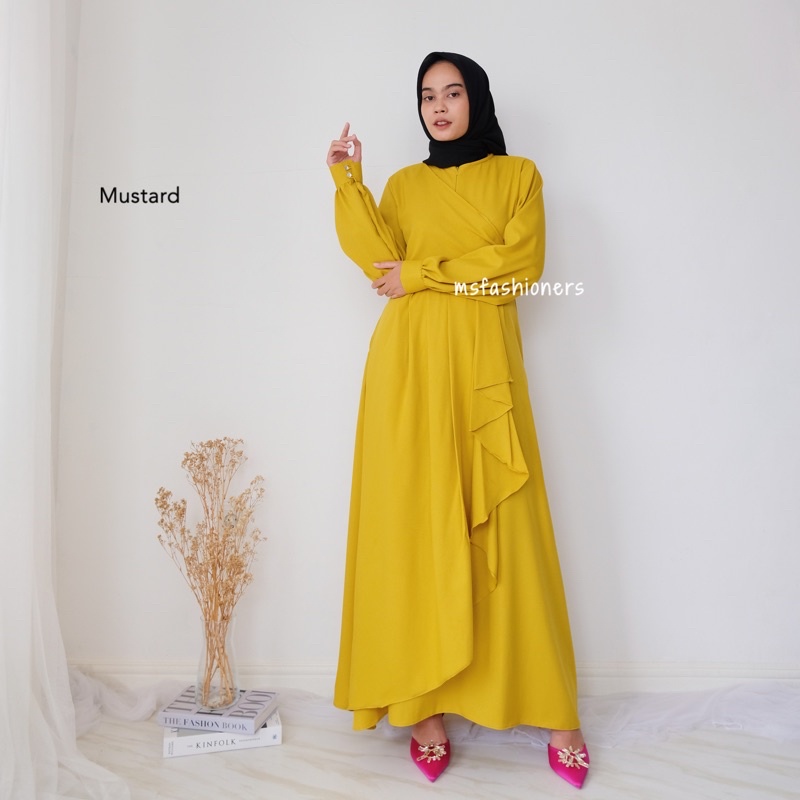 Jihan drapery maxi dress/ dress kondangan /style look/ dress lebaran/dres kondangan simple/dres tali/ dress layer/dres muslim-1