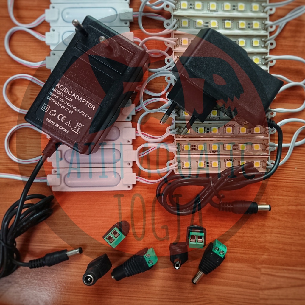 PAKET Lampu DIY Modul LED Aquarium Aquascape DC 12v 24v 6 Mata 9 COB HPL Warna Putih Outdoor Waterpr