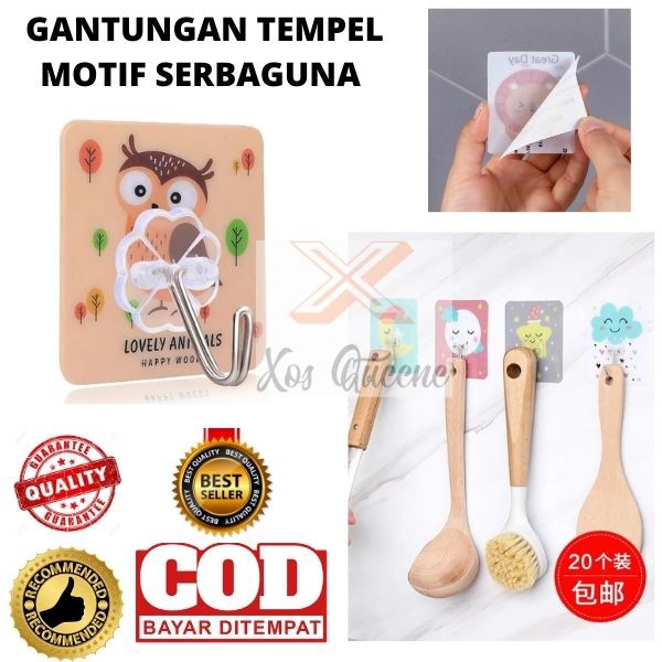 XOQ - Gantungan Motif Tempel Dinding Serbaguna - Hanger Motif Serbaguna