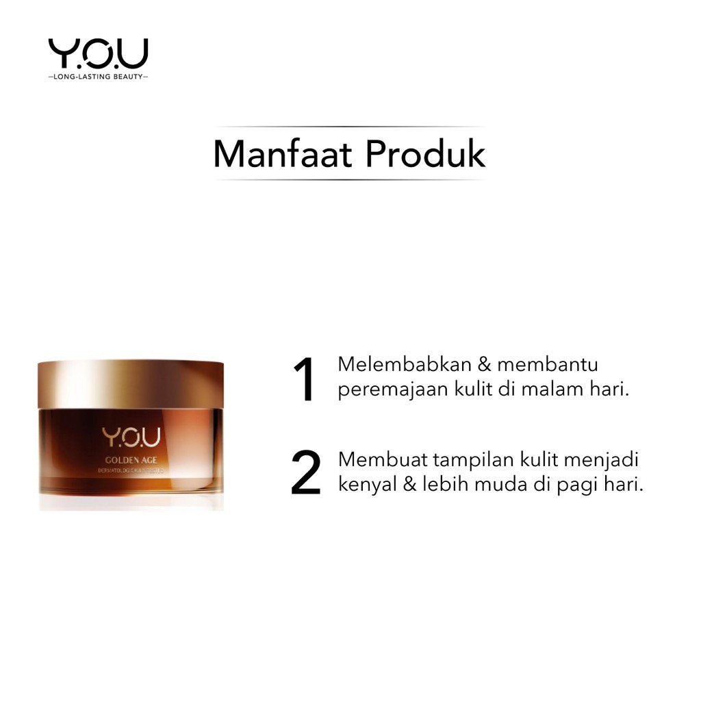 Official Distributor Y.O.U Golden Age Revitalizing Night Cream 30gr Krim Malam YOU Krim Muka Y.O.U