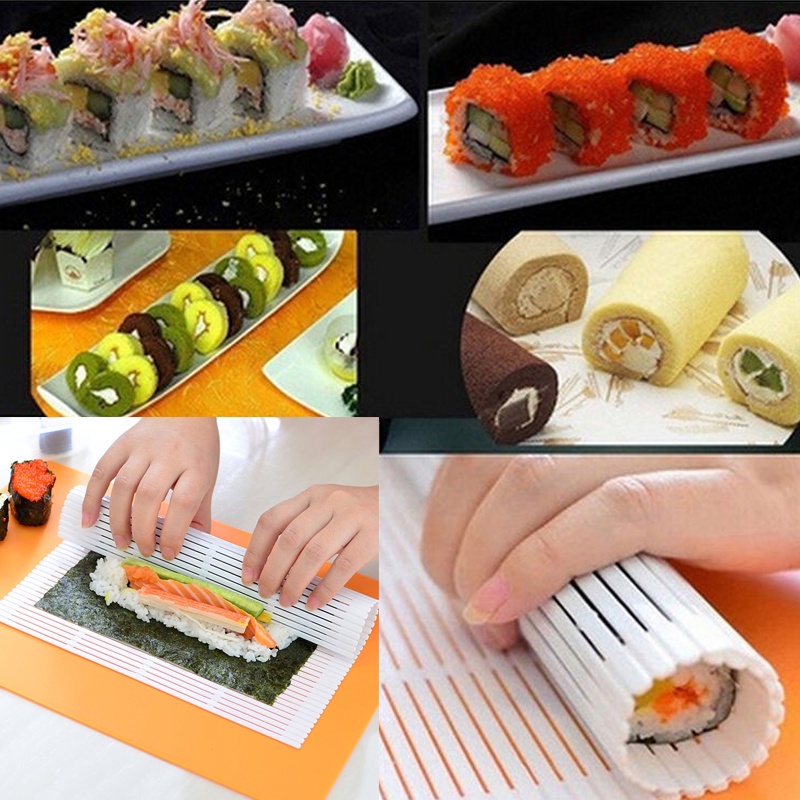 DIY Easy Sushi Roller Mats Washable Reusable Sushi Roll Mold Mat  Rice Rolling Maker Roll Pad Kitchen Tool