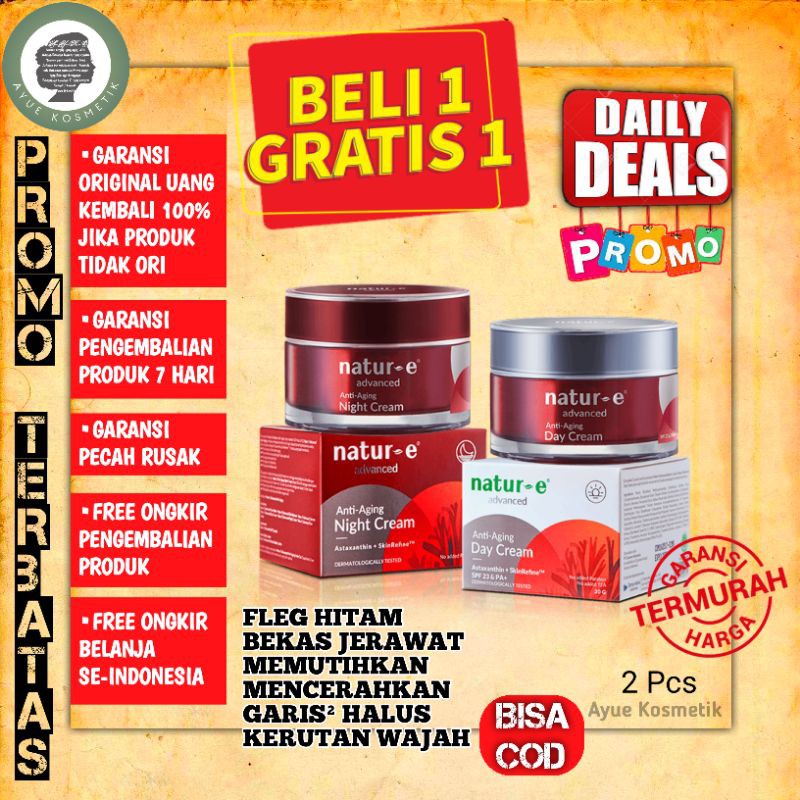Natur-E Advanced Anti Aging Paket 2 Pcs Day & Night Krim Cream Natur E Natur-E Nature E Advance Anti