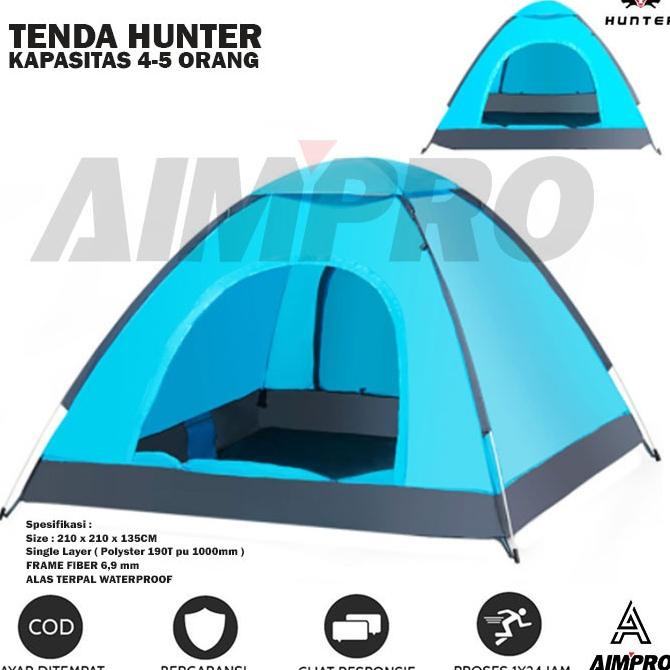 AIMPRO Tenda HUNTER Kapasitas 4-5 Orang Waterproof - Tenda Camping