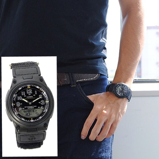Jam Tangan Pria Casio AW-80V-1B Aw80v Original Canvas
