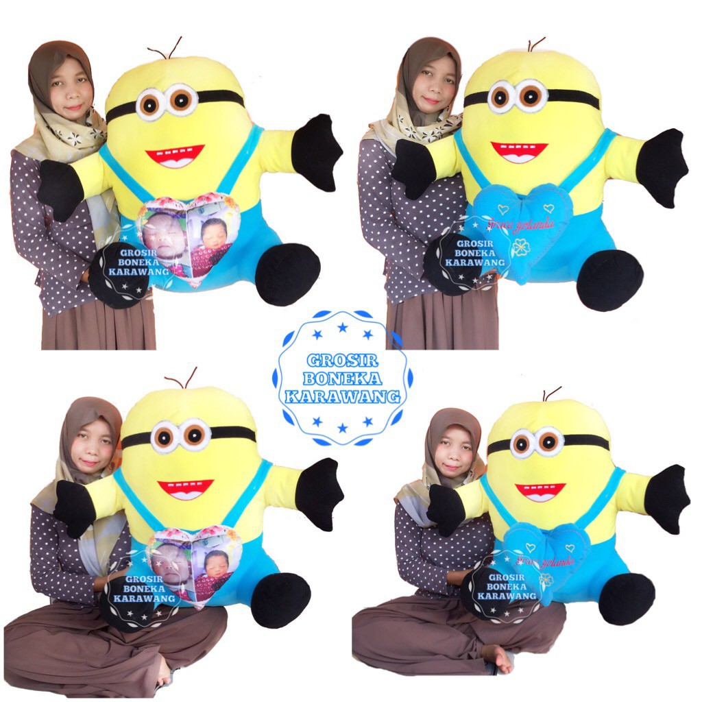  Boneka  Minion Jumbo  Ukir Nama Print Foto Shopee  Indonesia