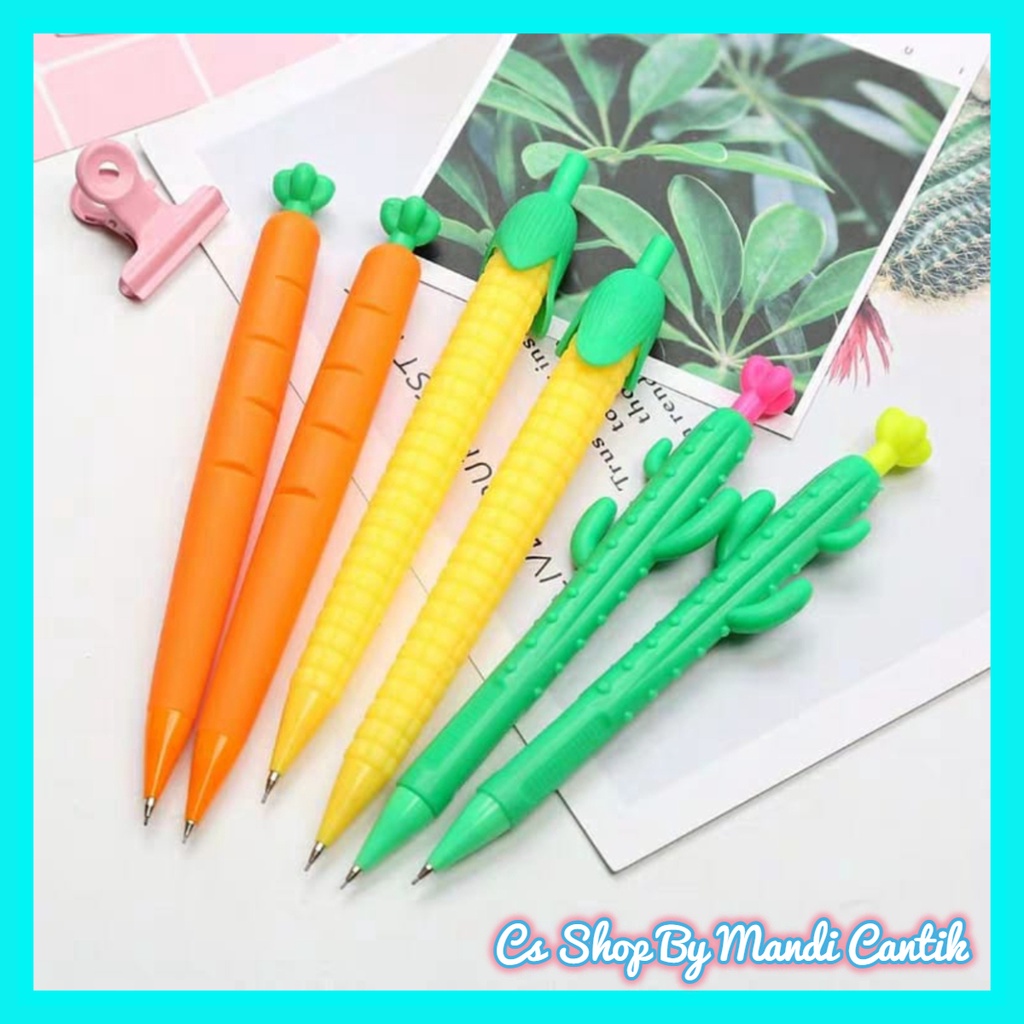 

Pensil cetek mekanik model sayur sayuran alat tulis sekolah ready cod