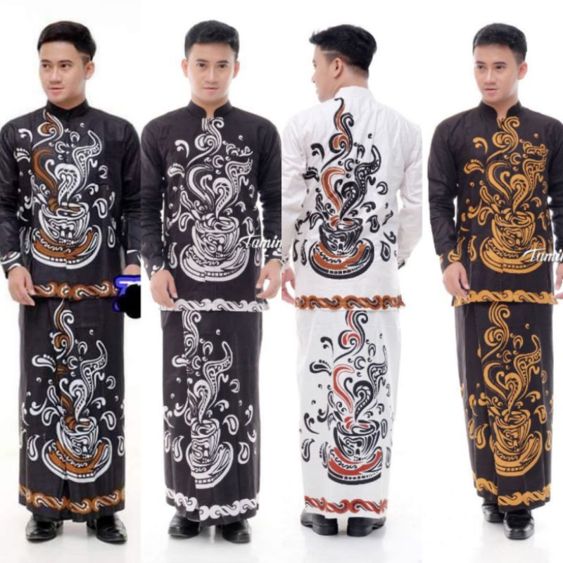 Setelan Sarung Dan Baju Koko Setelan Sarkem 1Set Koko Dan Sarung Pria Dewasa Setelan Baju Pria Terba