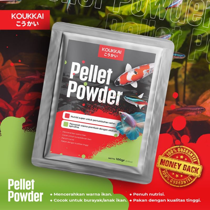 Pellet Bubuk (Pakan Burayak Koi, Cupang, Koki, Louhan, Tetra, Guppy)