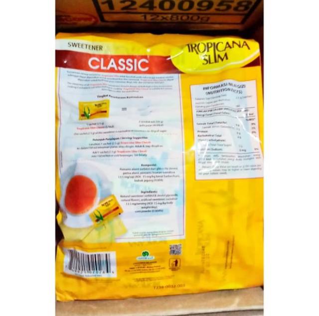 TROPICANA SLIM CLASSIC BAG 160 pcs (2,5 gr) / Gula Jagung