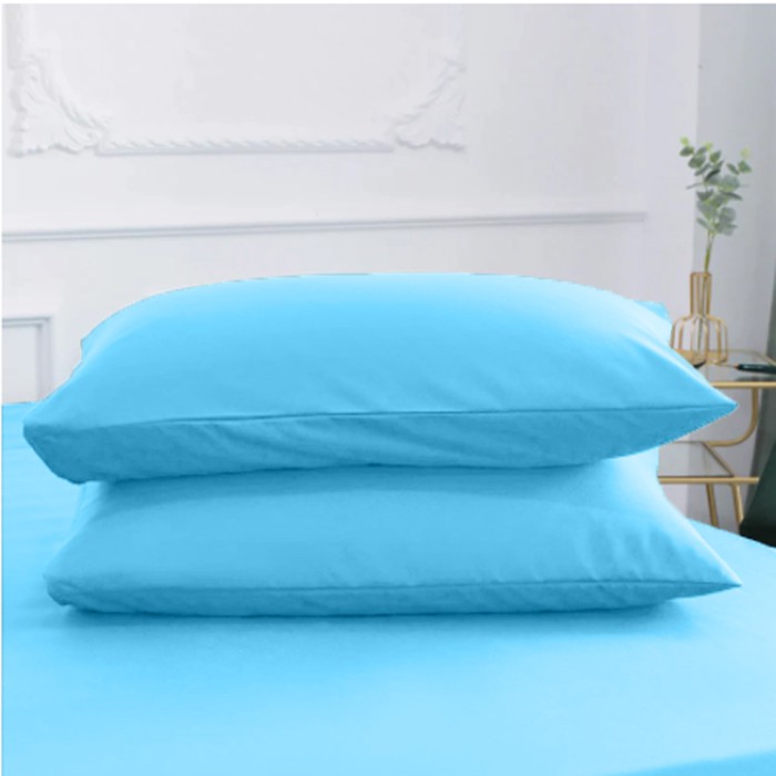 Sprei Biru Langit emboss katun jepang disperse seprai nikah dingin lembut halus microfiber minimalis