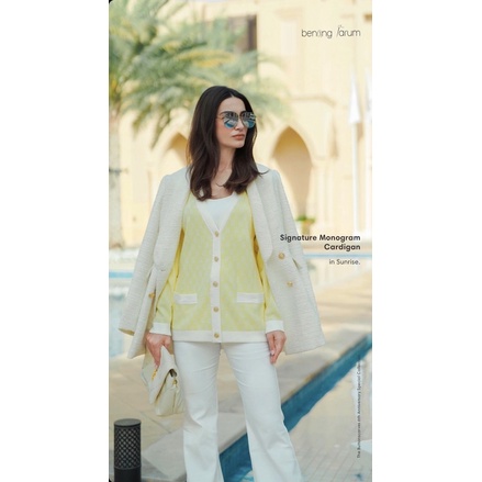 SALE BENANG JARUM SIGNATURE MONOGRAM CARDIGAN