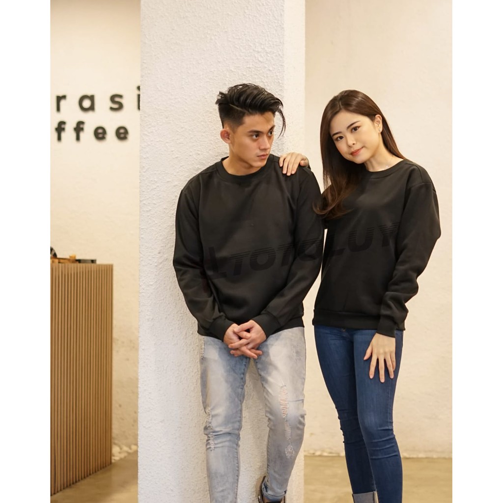 MUKZHOP - SWEATER JUMPER COUPLE / SWEATER POLOS / TOTOLUY / HITAM