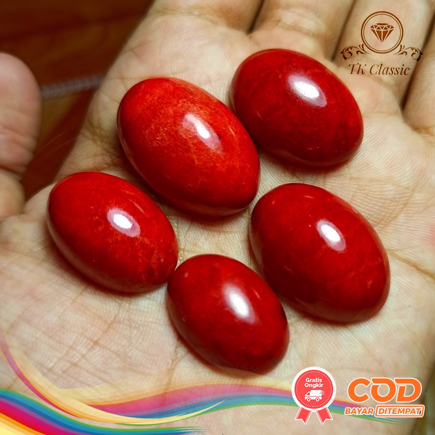 (BAYAR DITEMPAT) NATURAL BATU AKIK MARJAN RED CORAL