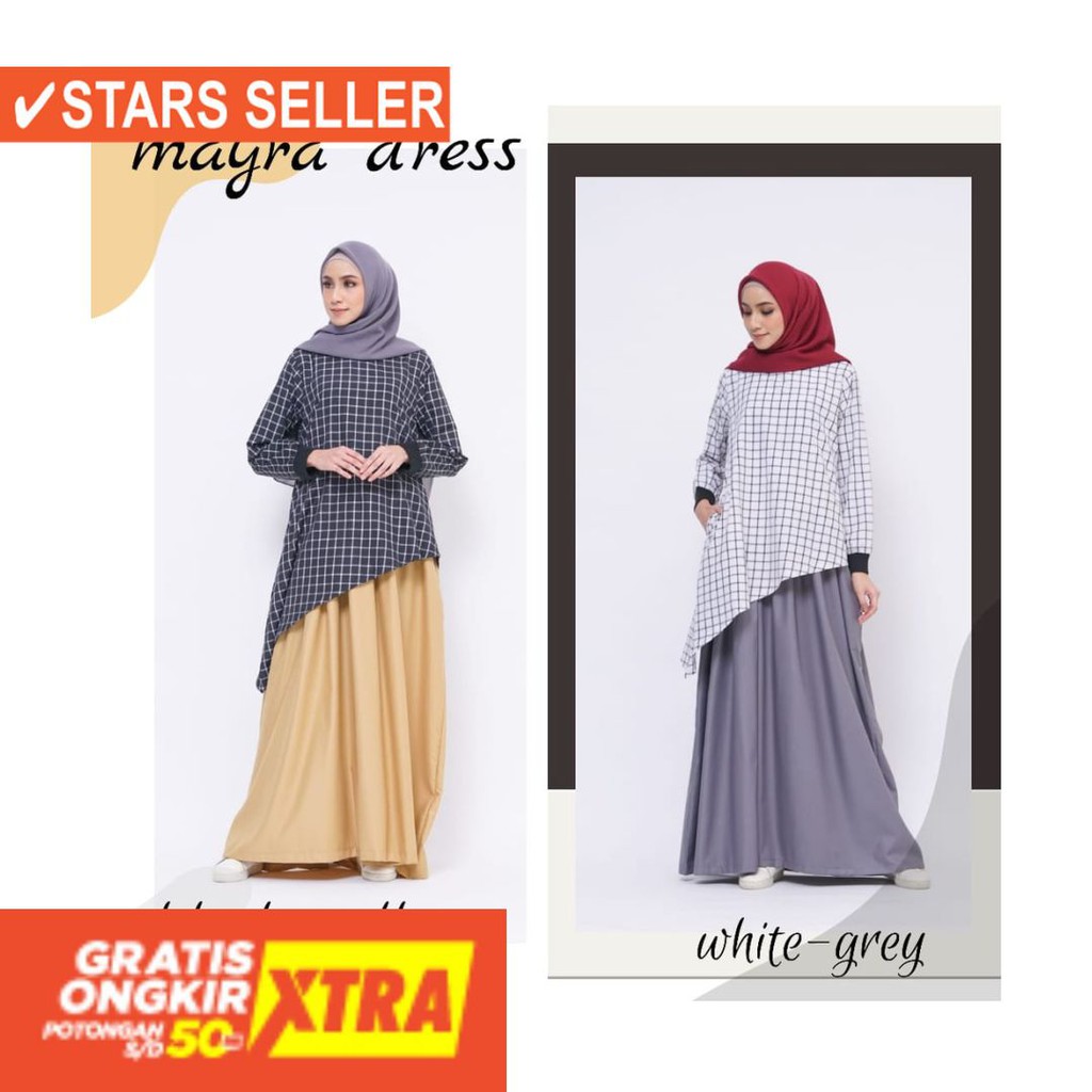 BAJU LEBARAN PAKAIAN MUSLIMAH SYARI BERGO BALOTELI / Gamis Syari Mayra Dress by Soleil Indonesia