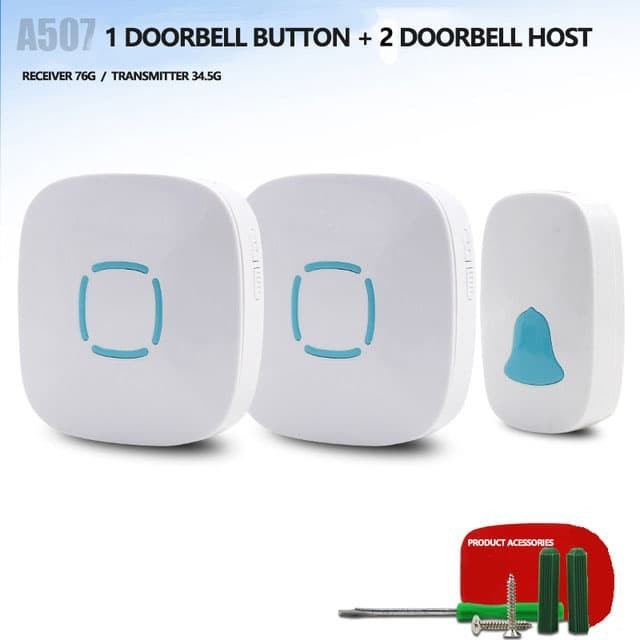 Bell Bel Pintu Pagar Rumah Wireless Waterproof 2 Receiver A507