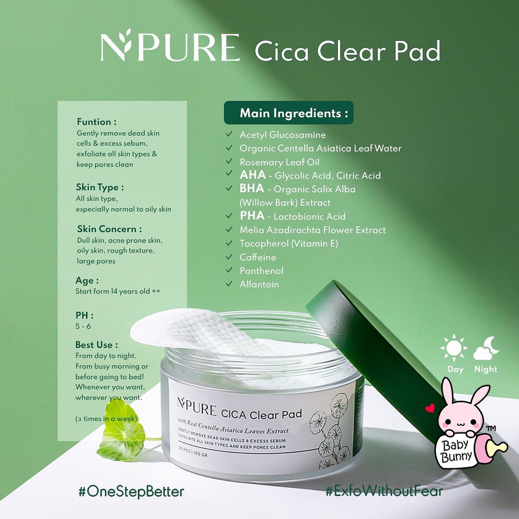 ❤ BELIA ❤ N'PURE Centella Asiatica | Cica Series | Toner | Essence | Face Wash | Clear Pad Npure | Cica Stater Kit | BPOM