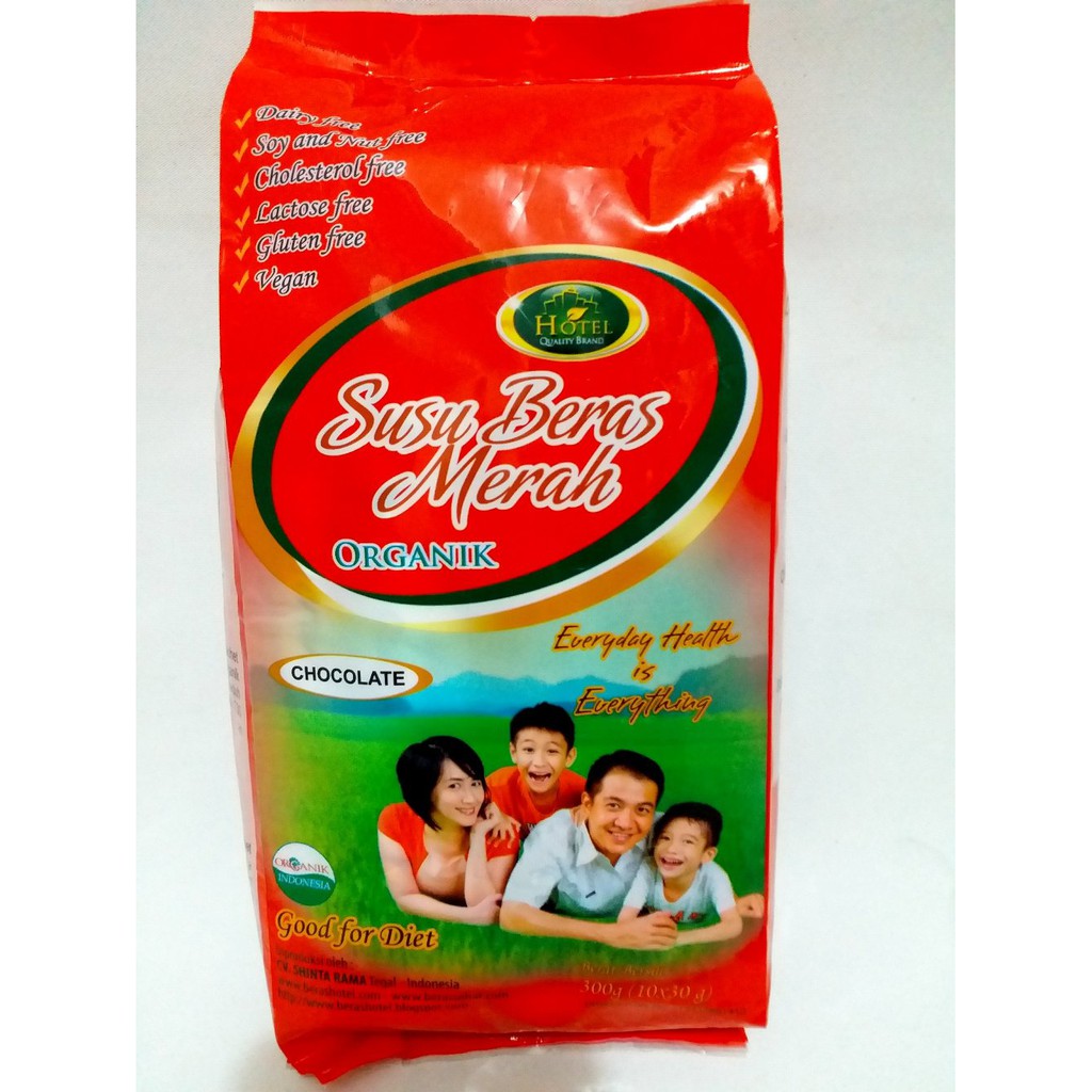 

Susu Beras Merah Organik Beras Hotel ( Minuman serbuk sereal) kemasan baru non sachet