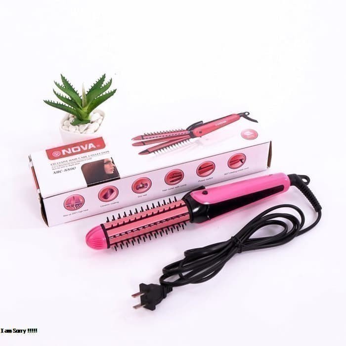 Catok Nova NHC-8890 Catokan 3in1 Curly straightener Corn Curler keriting pelurus rambut