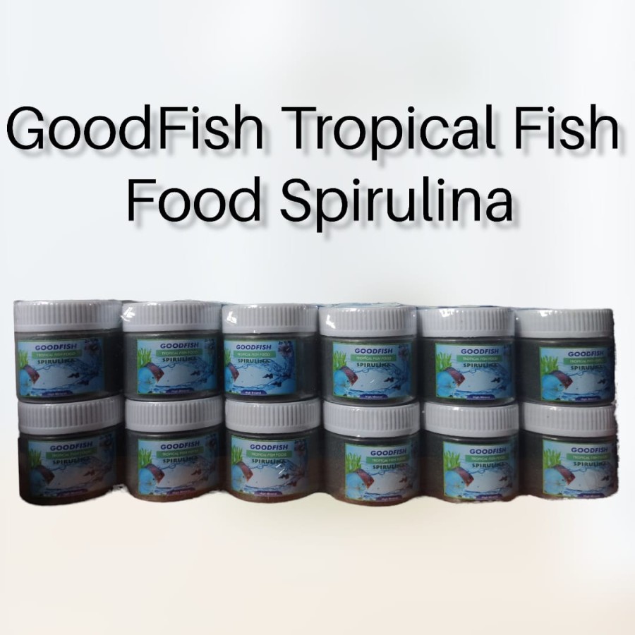 MAKANAN CUPANG HIAS GUPPY GOODFISH TROPICAL FISH FOOD SPIRULINA 80 gram ISI 12