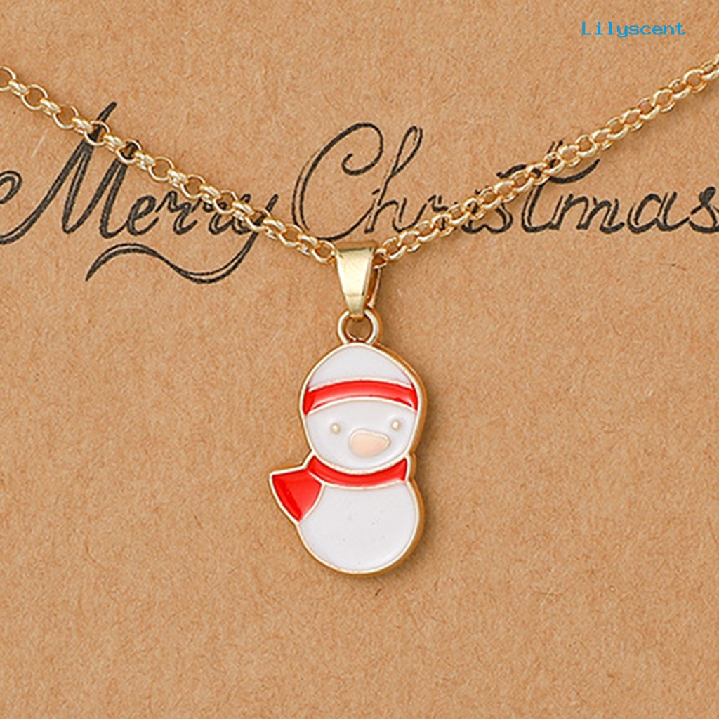Kalung Dengan Liontin Bentuk Pohon Natal Santa Claus Untuk Hadiah