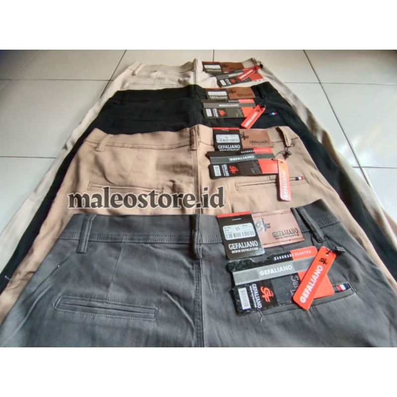 Celana Panjang Slimfit Chino/Cino/Chinos Pria/Cowok Standar - Krem(Cream)/Abu(Grey)/Hitam(Black)