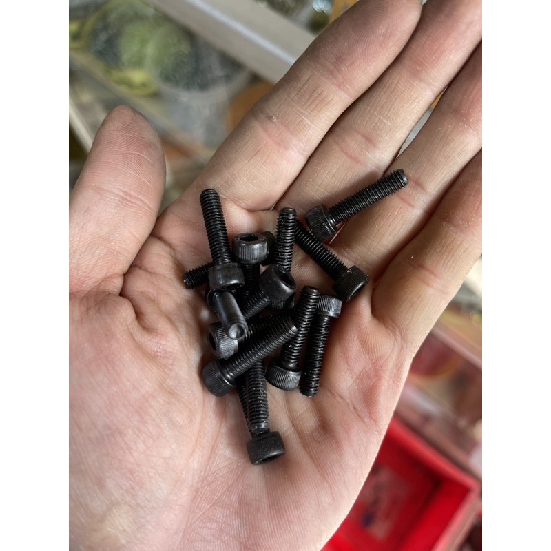 Baut L Hitam Baja M5 X 20 - Baut L Kunci 8 Panjang 2 Cm - Socket Screw Grade 12.9