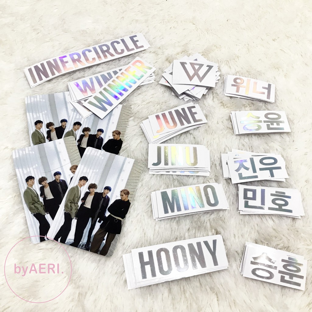 WINNER HOLOGRAM STICKER (NAME, HANGUL, DLL) KPOP HOLOGRAM CUTTING STICKER