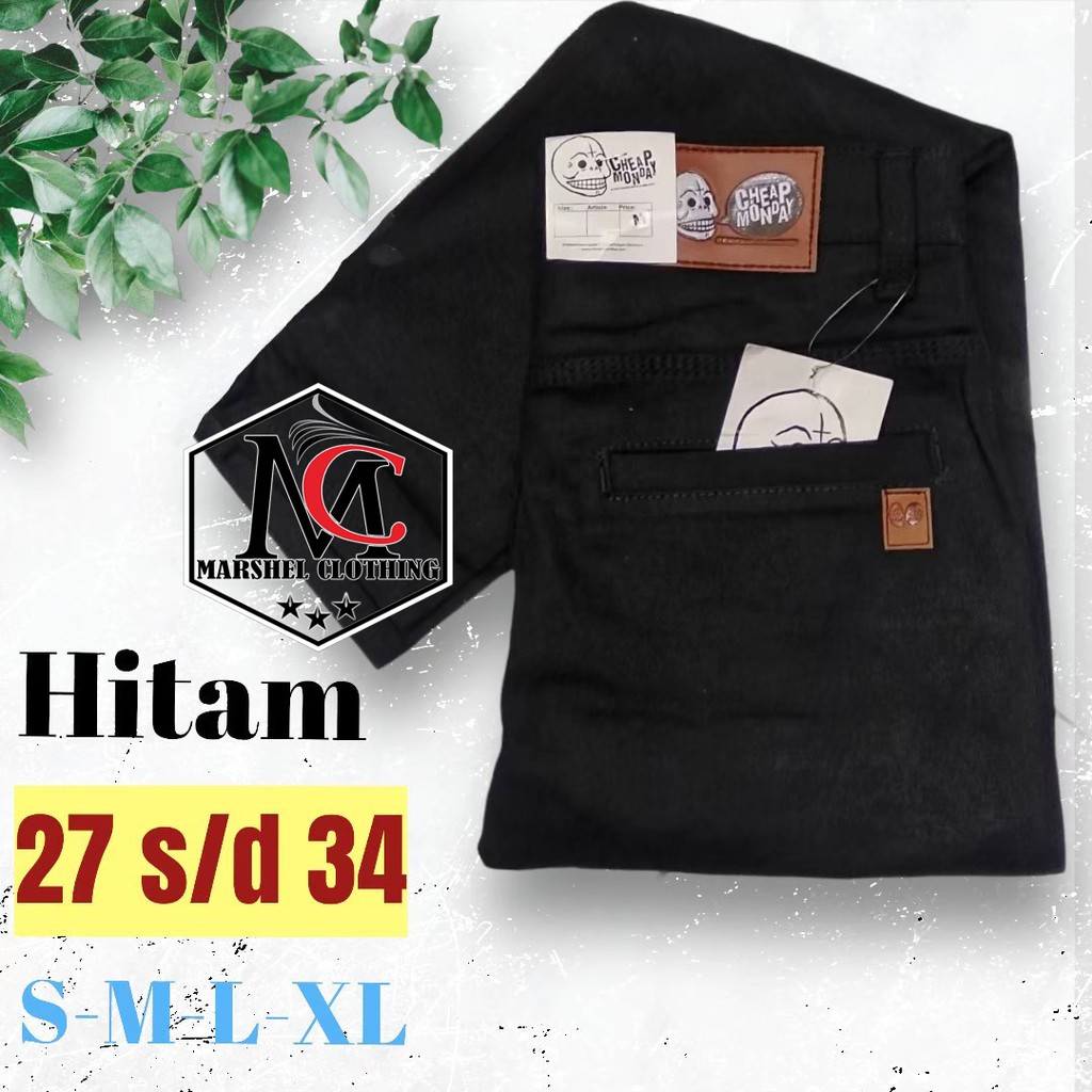 RCL - Celana Jeans Blue Black Panjang Pria Slim Fit Saku Bobok Denim S.M.L.XL 27 s/d 34 Big Size Saku Bobok