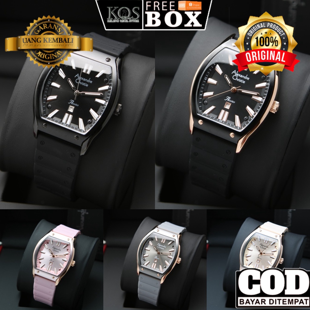 ORIGINAL Jam Tangan Wanita Alexandre Christie AC 2941 / AC2941 / 2941 Garansi Resmi 1 Tahun, Rubber