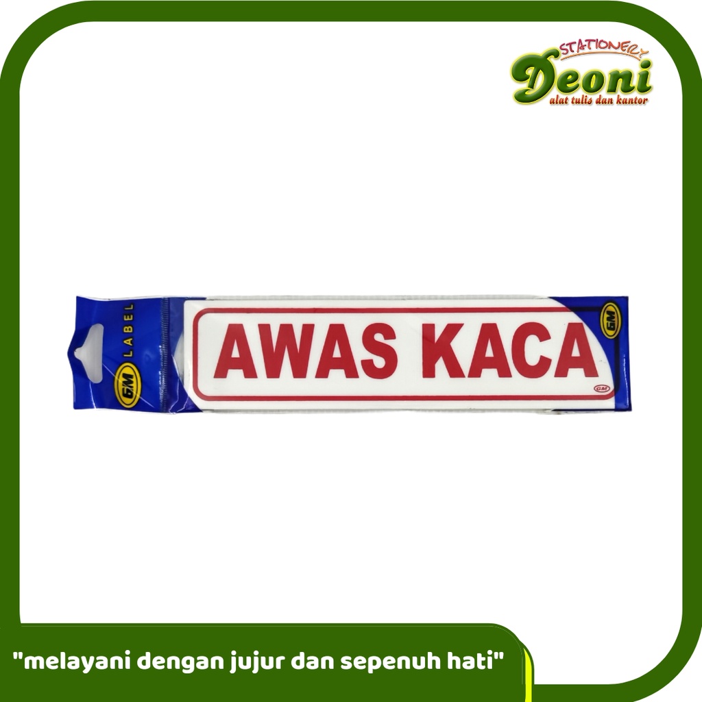

GM LABEL Akrilik 5 X 20cm - AWAS KACA