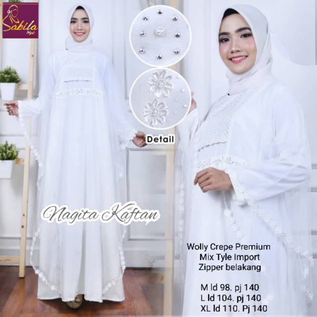 Gamis syari cantik | gamis putih bersih