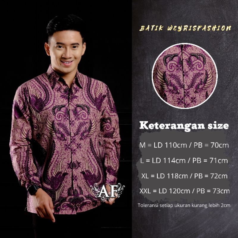 Kemeja Batik Pria Lengan Panjang Batik Modern Batik Spesial Warna Batik Ungu Batik Lilac Batik Purple Batik Violet Baju Batik Terlaris Size M L XL XXL | Weyrisfashion