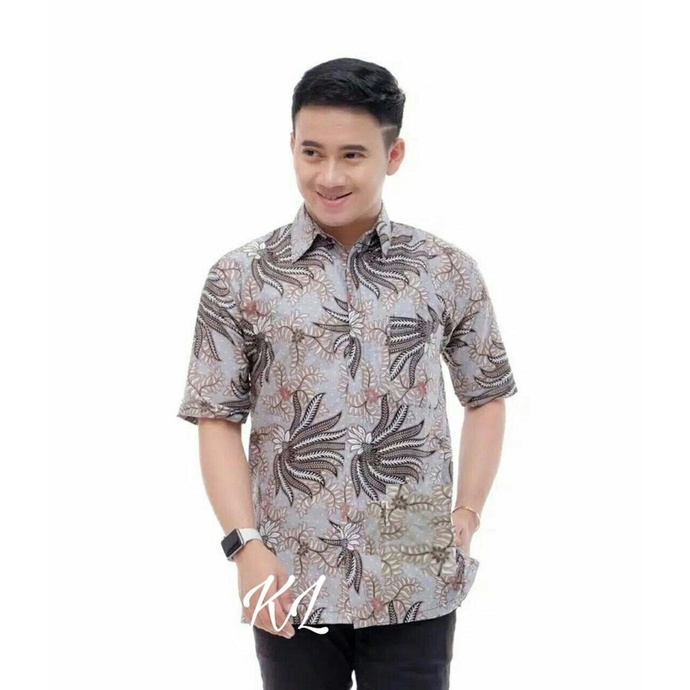 SIZE M L XL XXL XXXL BSWART Batik HRB026 Kenongo Hem Pendek Padi Pekalongan M L XL Batik Pria