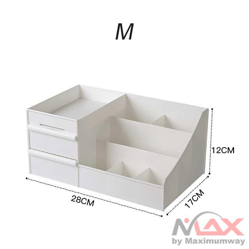 Rak Kosmetik Organizer Makeup Meja Capstok Rak Susun Make Up Cosmetik Kotak Penyimpanan Peralatan Rias pribadi Organizer Make Up Storage Plastic Box Wooden Large Capacity Cosmetic Storage Drawer Makeup Dressing Table Skin Care Rack