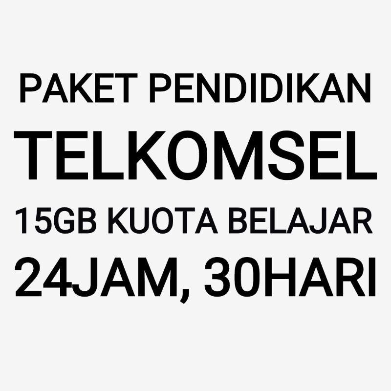 [CHAT DULU SEBELUM ORDER]Paket Pendidikan Internet Data Kuota Belajar 15GB Sekolah Online Telkomsel 