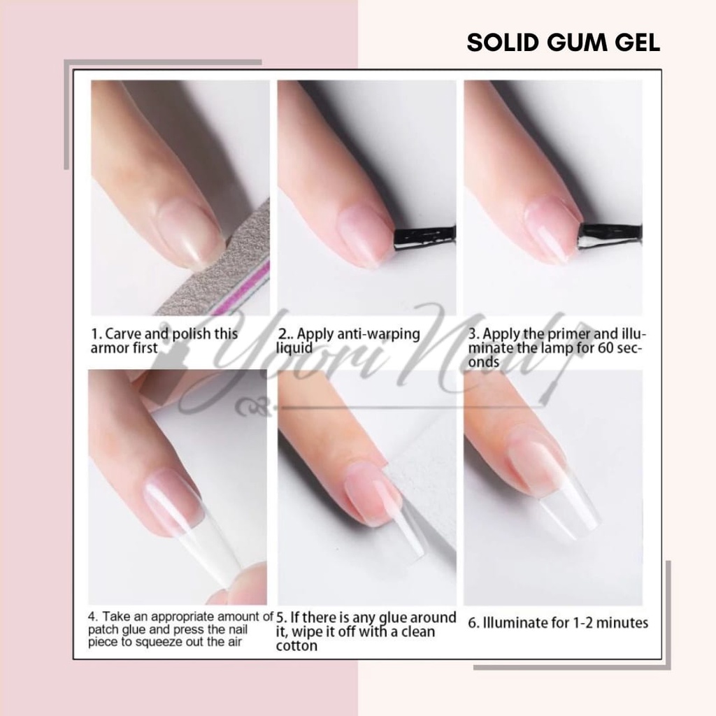 Solid gum gel adhesive extension nails gems glue 4D gel transparant clear