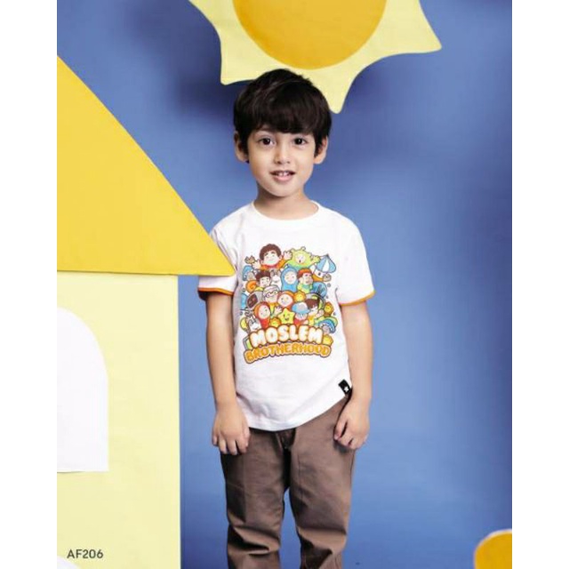 SALE!!! Kaos Anak Muslim Afrakids AF206 &quot;Moslem Brotherhood&quot; Lengan Pendek