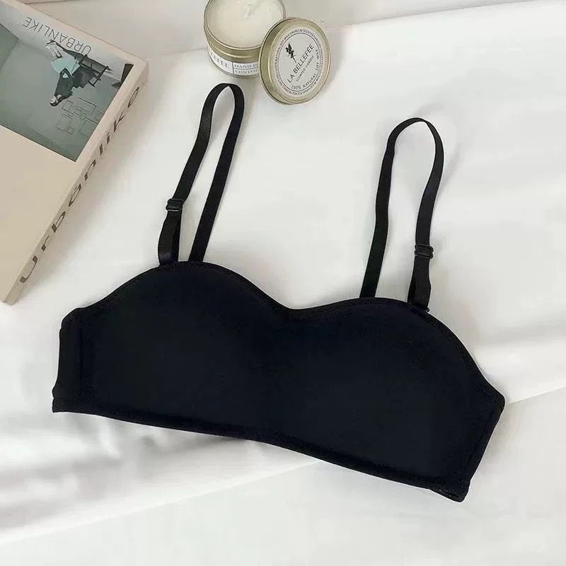 [ LINGERIE MASTER ] - (B-28) Half cup Hot sale Bra Model Seamless Tanpa Kawat Seamless-B-28 Black