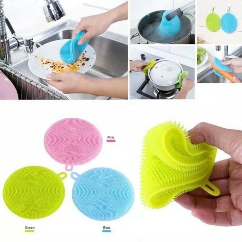 spons cuci piring silikon sponge silicone brush sikat