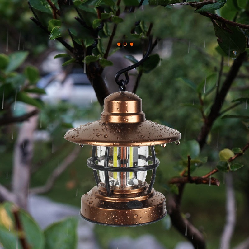 Lampu Gantung LED Retro Portable Anti Air Gaya Nordic Untuk Camping / Outdoor