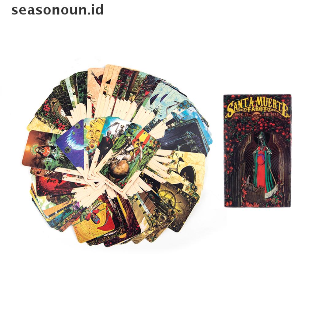 (seasonoun) 78pcs Deck Oracles Kartu Tarot Ramalan Misterius Santa Muerte