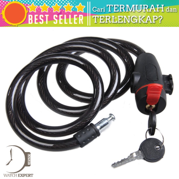 BISA COD Kunci Gembok Sepeda Anti Maling Cable Coil Lock Stainless Steel