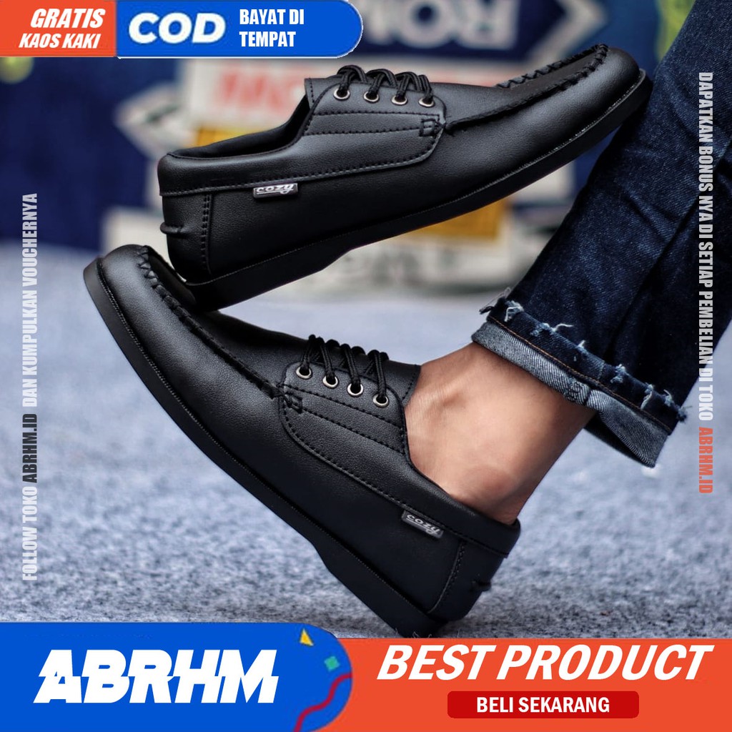 ABRHM X MONZ Sepatu Kasual Pria Sepatu Pria Casual Kulit Pu Sepatu Kerja Cowo/Cowok Ori Santai SepatuSemi Formal Kuliah Kondangan Gaya keren Kekinian Murah Terlaris